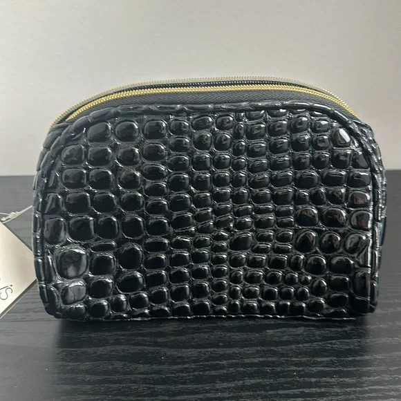 Black patent leather travel bag - Picture 1 of 7